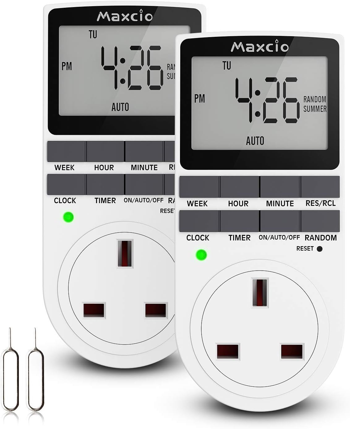in Timer Programmable Socket, with Large LCD Display and Anti-Theft Random Mode (2 Packs)