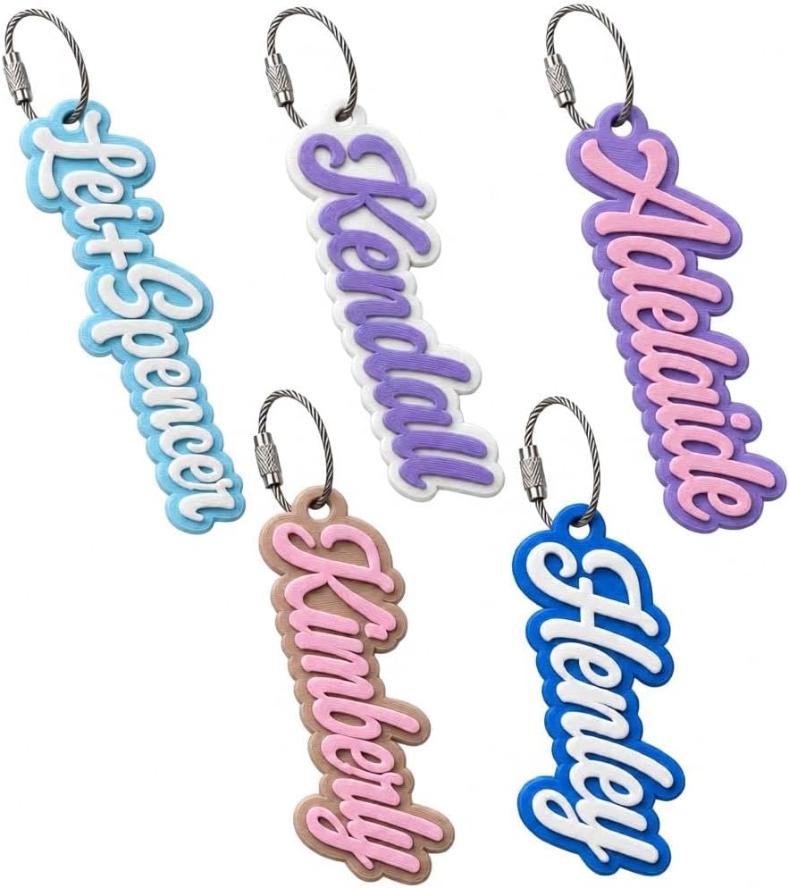 Personalized Backpack Name Tags, Kids Custom Backpack Keychains, Name Tags, Diaper Bag Tags, Lunch Box Keychain