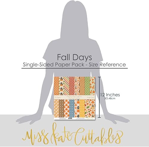 Miniatura 3 de Paquete de papel de patrón – Días de otoño – Papel especial premium de una cara de 12 x 12 pulgadas, colección incluye 16 hojas – por Miss Kate