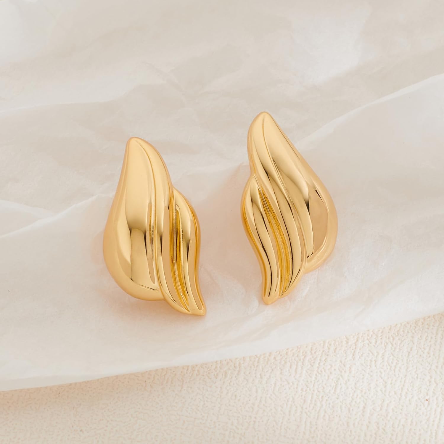 Gold Dangle Earrings Statement Chunky Earrings for Women Vintage Jewelry - Image 4