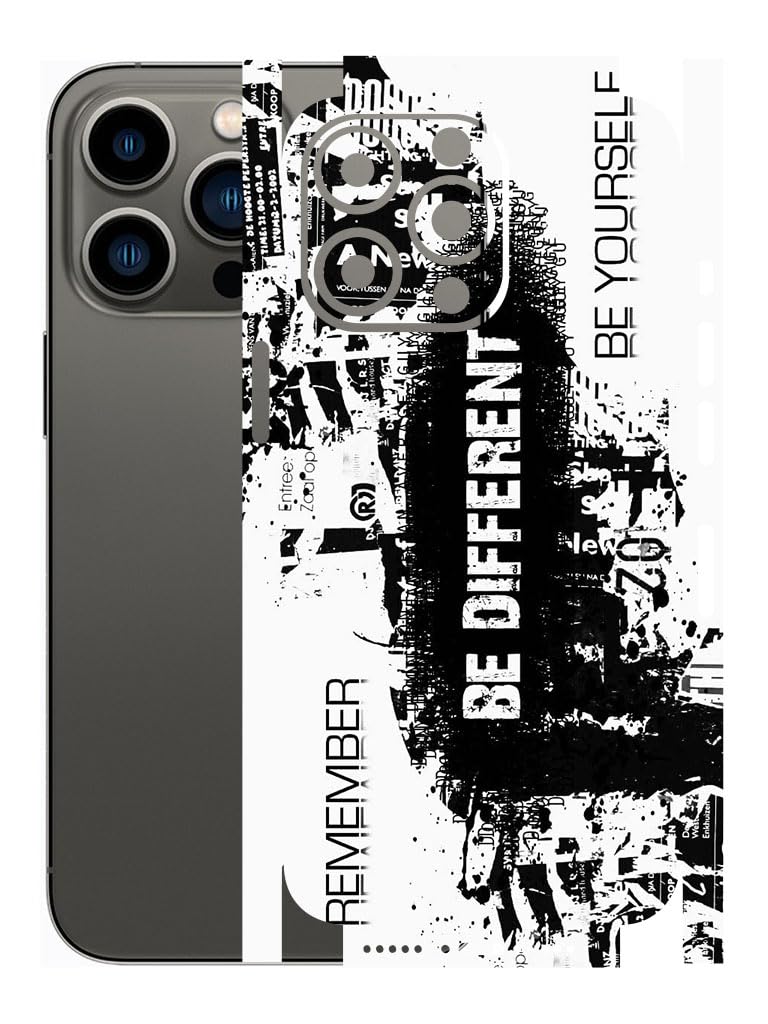 AtOdds - Compatible for iPhone 13 PRO - Mobile Back Skin Sticker - Lamination - Rear Screen Guard Protector Film Wrap (Coverage - Back+Camera+Sides) (Design - Be Different)-image-20