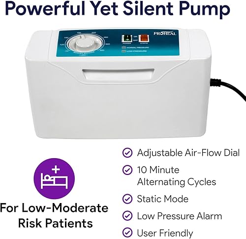 Miniatura 19 de Almohadilla de presión alterna de 5 pulgadas, 36 x 80 pulgadas, almohadilla de cama para evitar llagas de cama con bomba de aire eléctrica