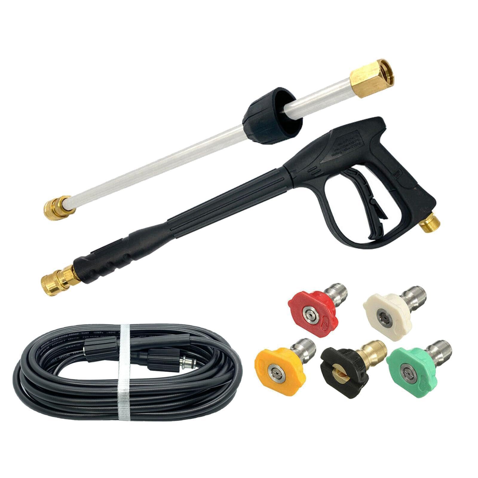Tubo flessibile di prolunga di,Tubo flessibile da 9 m,45 cm | accessori per idropulitrice con prolunga di pressione e 5 ugelli bonus. La ad acqua è dotata di attacco filettato M22-14 da