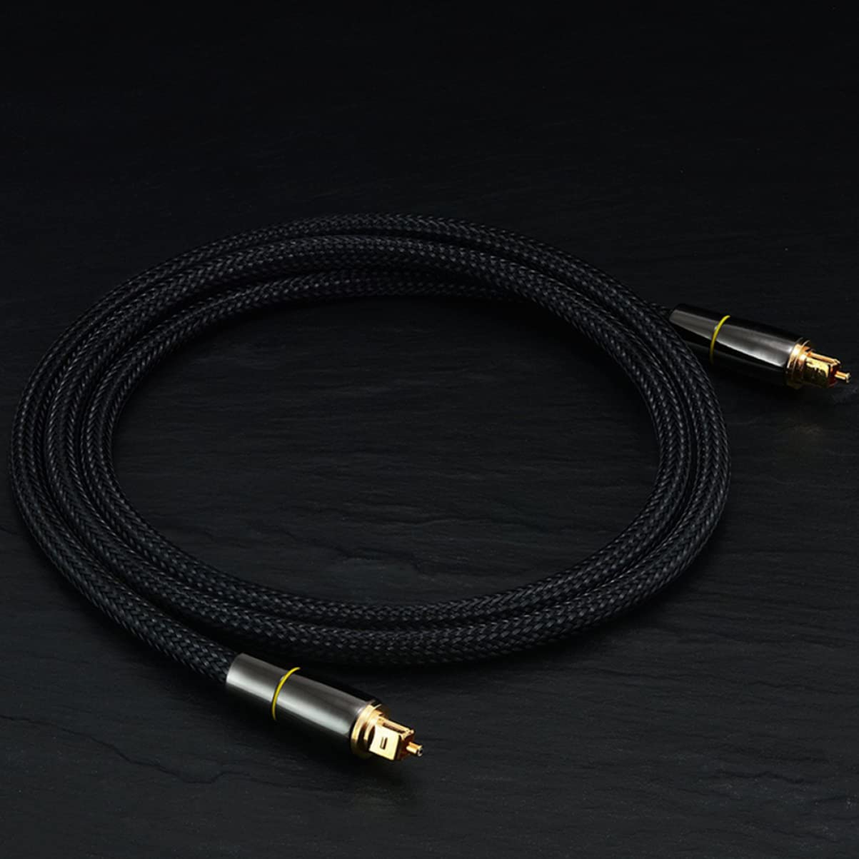 KOMBIUDA Cavo Audio Ottico in Fibra Ottica Nero, Copertura Protettiva, Qualità del Segnale, per Console di Gioco,
