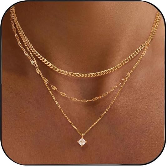 Dainty 14K Gold-Plated Layered Necklace Set Enhances Style Effortlessly