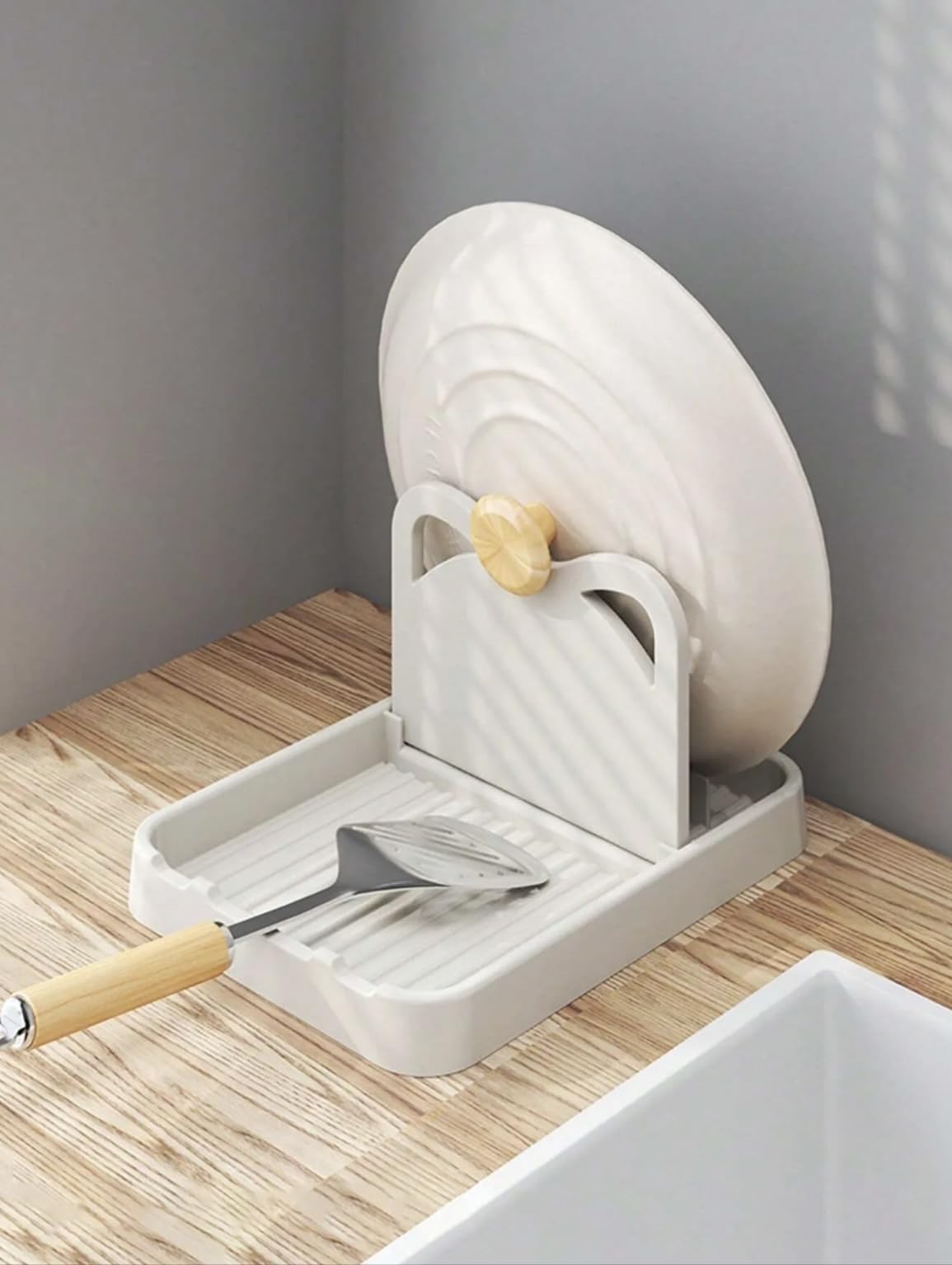 Multifunctional Pot Lid Holder/Drying Rack WHITE