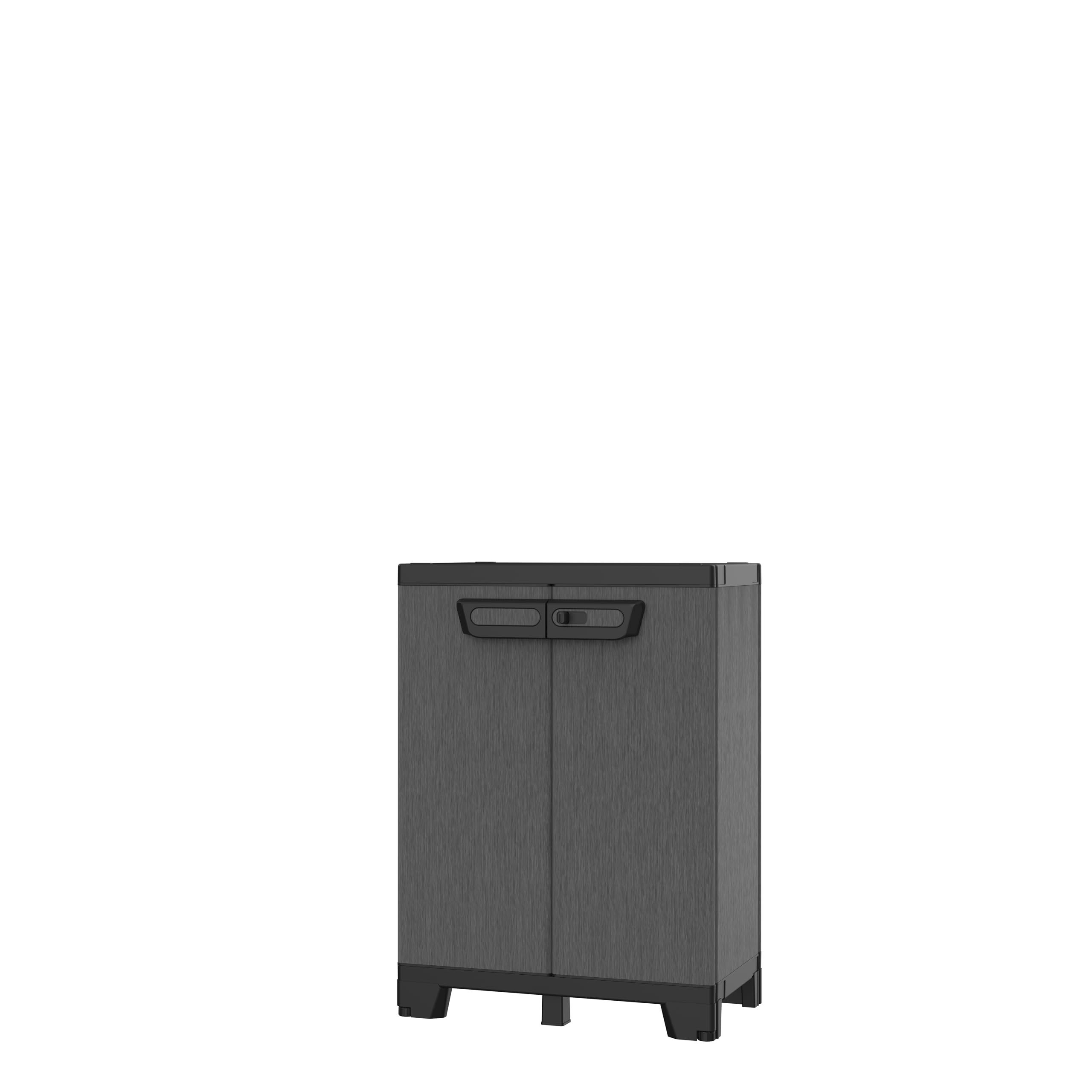 Terry - Ardesia 680, Schrank mit 2 Türen, 1 verstellbarem Regalboden, Steinoptik-Finish, für überdachten Innen- und Außenbereich, 68x39x93,5 cm