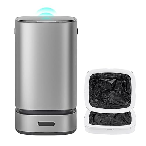 Miniatura 8 de ELPHECO Cubo de basura automático de acero inoxidable con sensor de 4 galones, cubo de basura autosellante, cubo de basura de 15 litros, cubo
