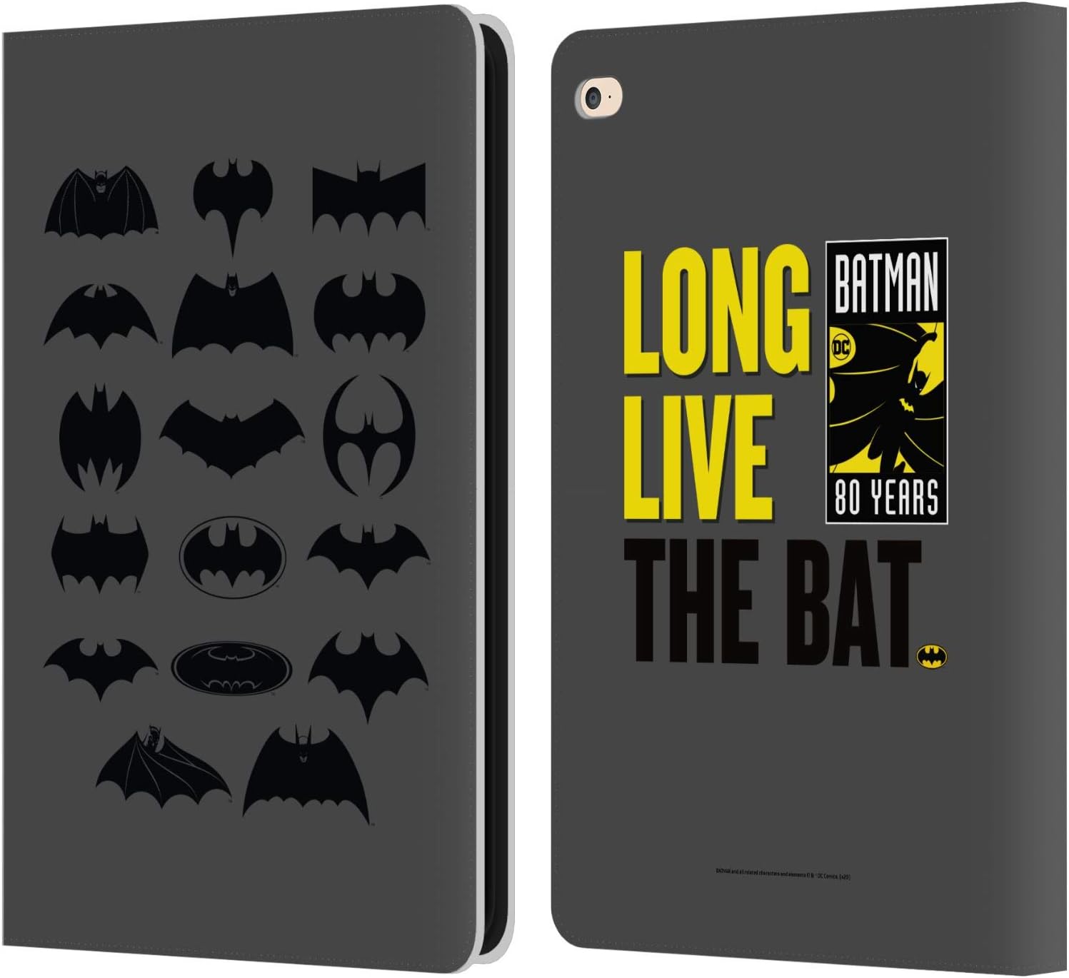 Head Case Designs Officially Licensed Batman DC Comics Comic Logos Leather Wallet Case Compatible with Apple iPad Air 2 (2014)