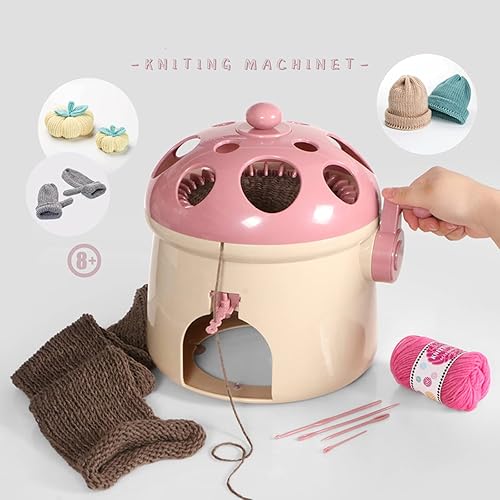 Miniatura 8 de SENTRO Máquinas de tejer, máquina de telar de 48 agujas con contador de filas y fabricante de pompones, máquinas giratorias redondas de tejido