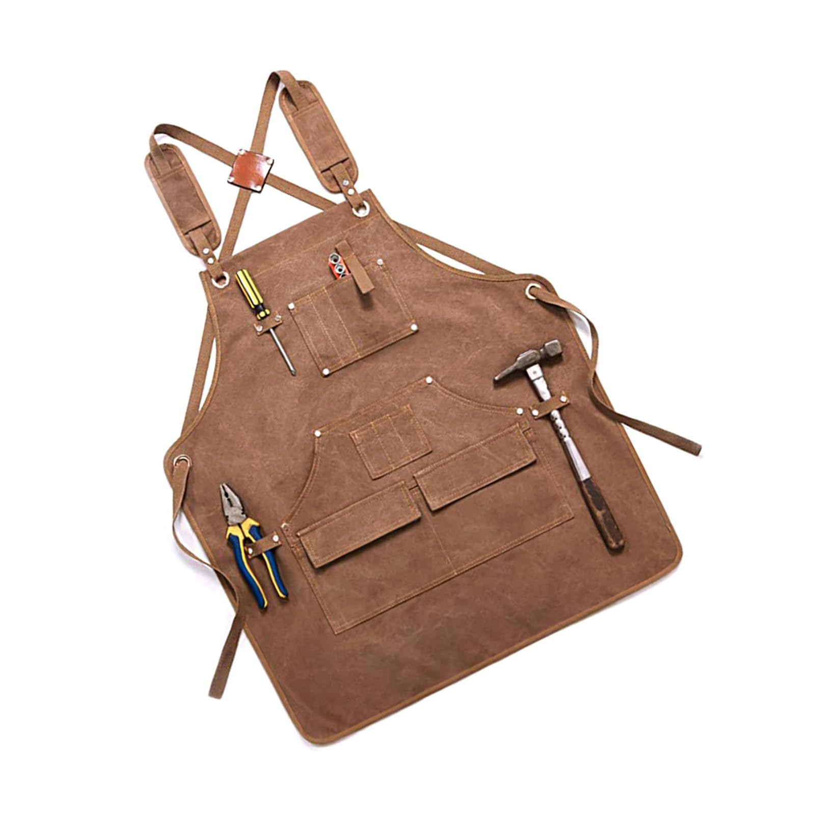 Xjdzineq Multipurpose Tool Apron for Men Women Adjustable Strap Multiple Pockets for Workshops Kitchen BBQs and Gardening Woodworkers