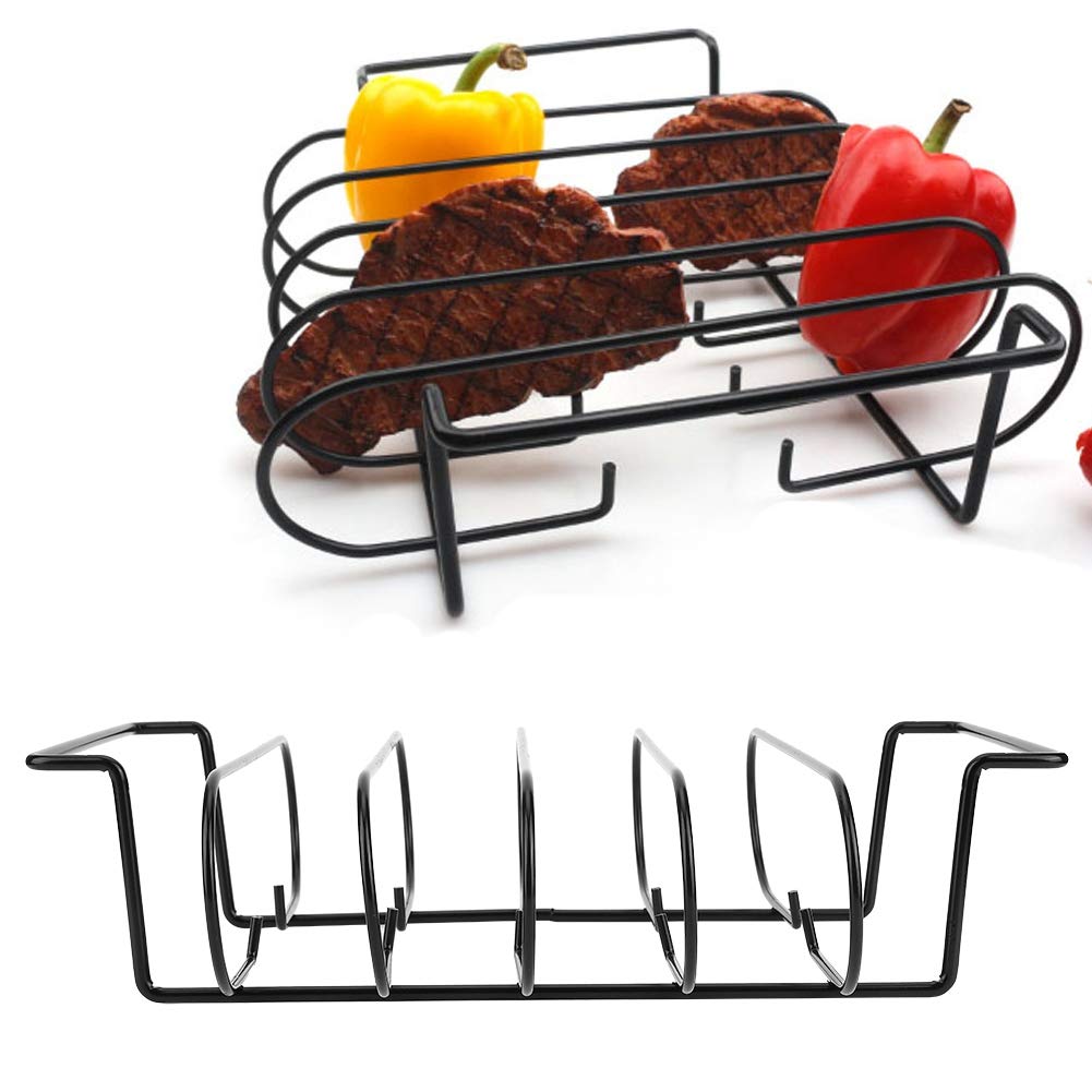 2 Pezzi Supporto per griglia per Costine, Supporto per griglia Antiaderente per Barbecue, Supporto per Utensili da Cucina, Accessorio per Barbecue all'aperto