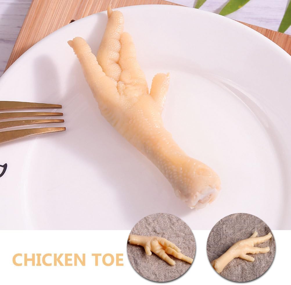 PRETYZOOM 5sets Realistic Chicken Toe Model PVC Simulated Food Roast Chicken Foot for Decor Photography Kitchen Display 2pcs*5