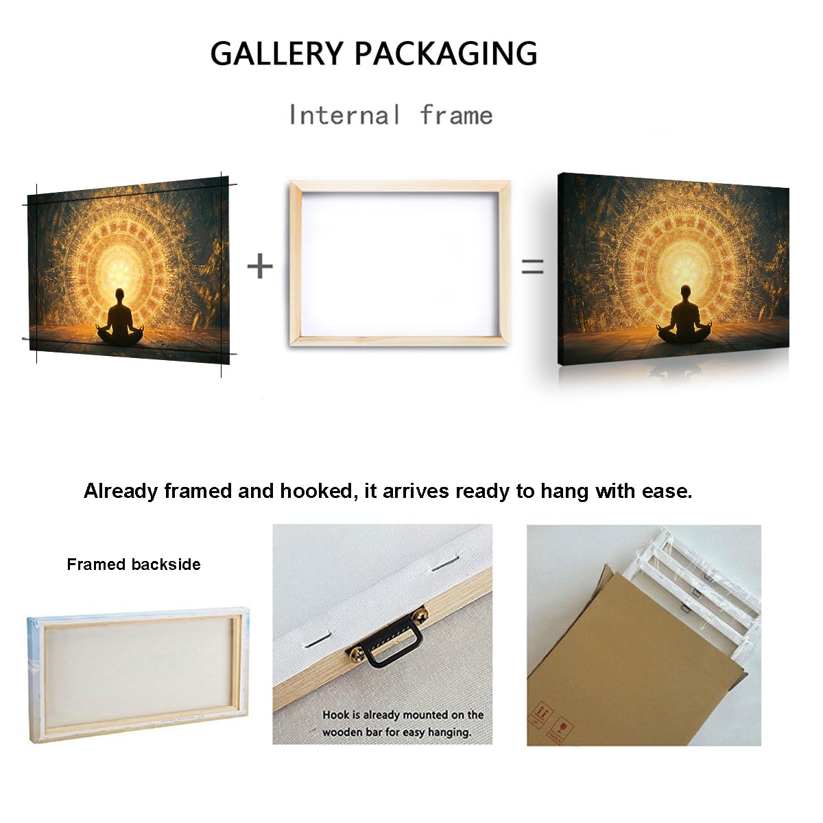 UIRINGART Tela da meditazione Arte murale Poster della religione Zen Poster pittura Stampa fotografica interna Murales moderni per arredamento di casa 45x70cm