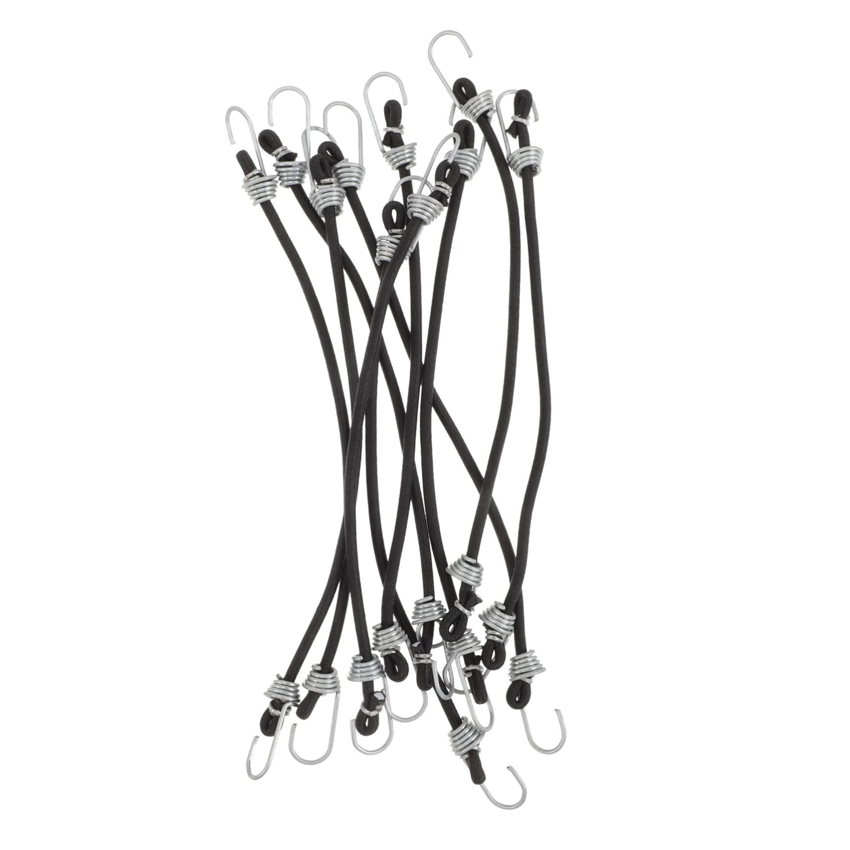 WHAMVOX 10pcs Elastic Bandage Luggage Fixing Bungee Cord Rope Belt Bike Cargo Fixing Rope Fastening Cord Strap Bike Luggage Straps Bike Fixing Cargo Bungee Cord Tensioner Strap Black Metal