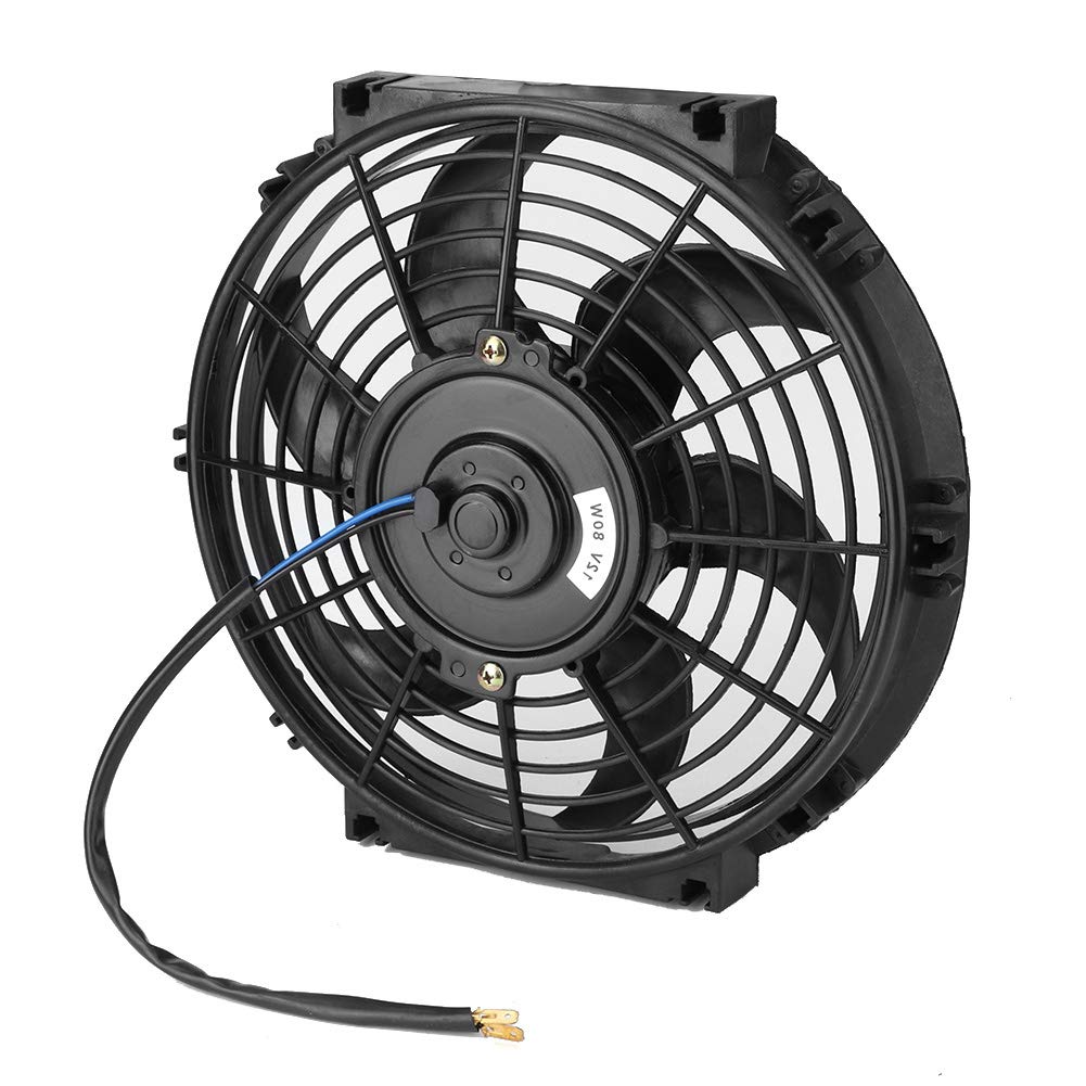 Wakects Ventola di Raffreddamento per Auto, 12 V, 80 W, Ventola di Raffreddamento per Auto, Ventilatore Elettrico Universale 10 Pollici, per Camion rimorchio con Kit di