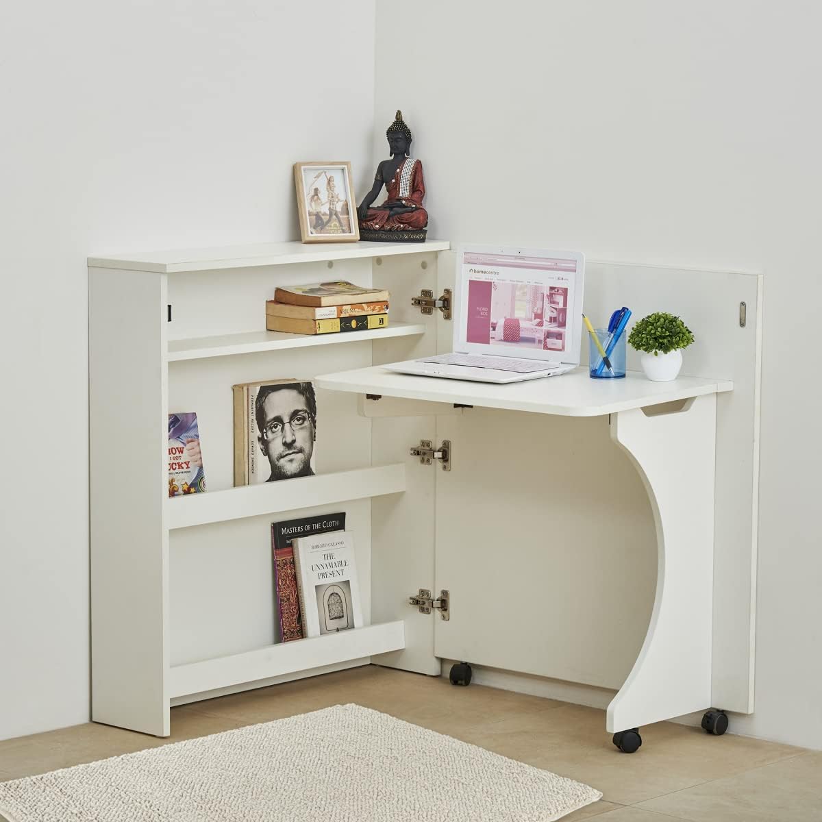 Home Centre Engineered Wood Helios Reynan Folding Study Desk - White