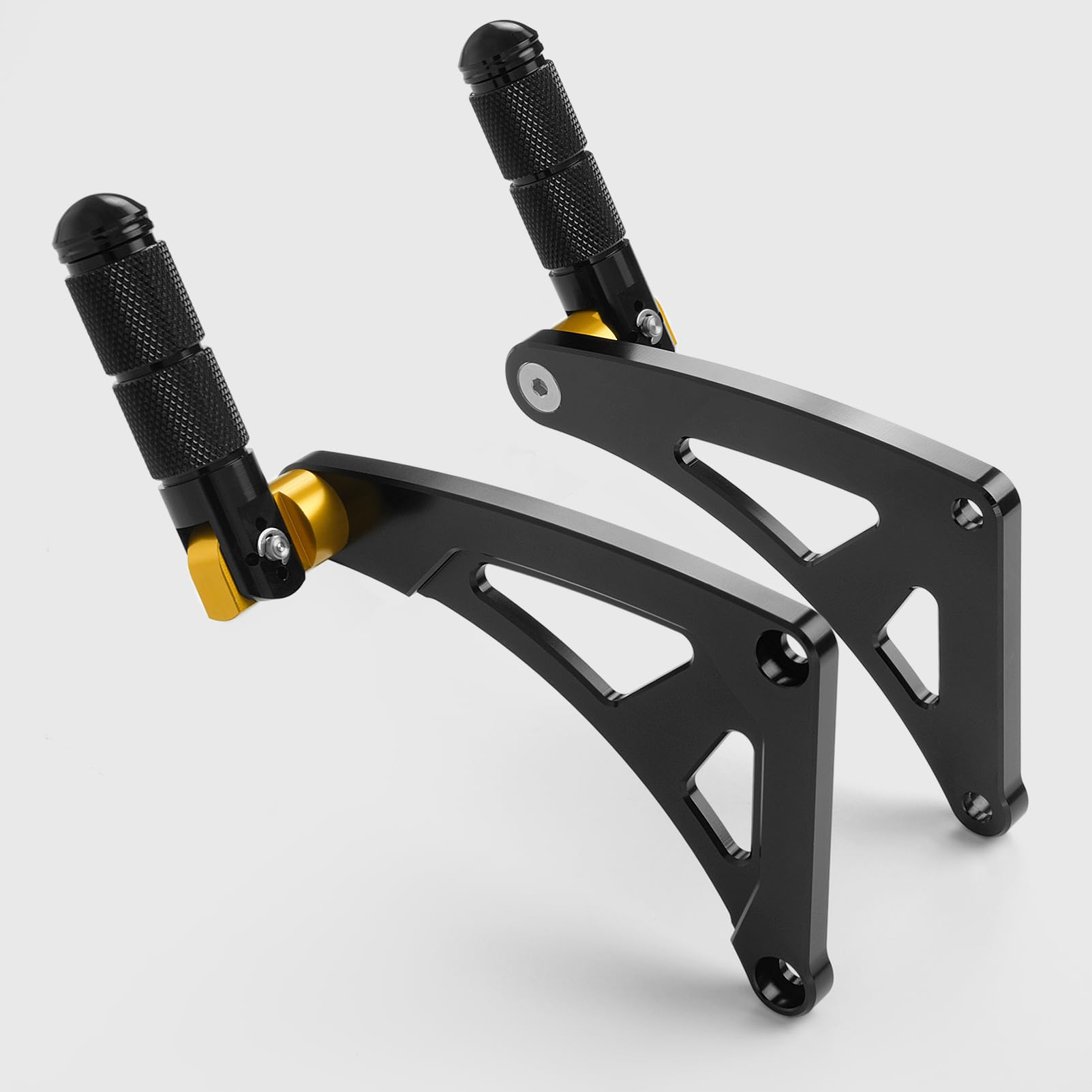 WOOGA Motorrad Erweiterter Beifahrer hinten umklappbar CNC Fußstützen Fußrasten Fußrasten Pegs Pedale Für HO&N&DA Monkey 125 / Z125 2018-2025 (JB02/JB03) (A-Stil–Gold)