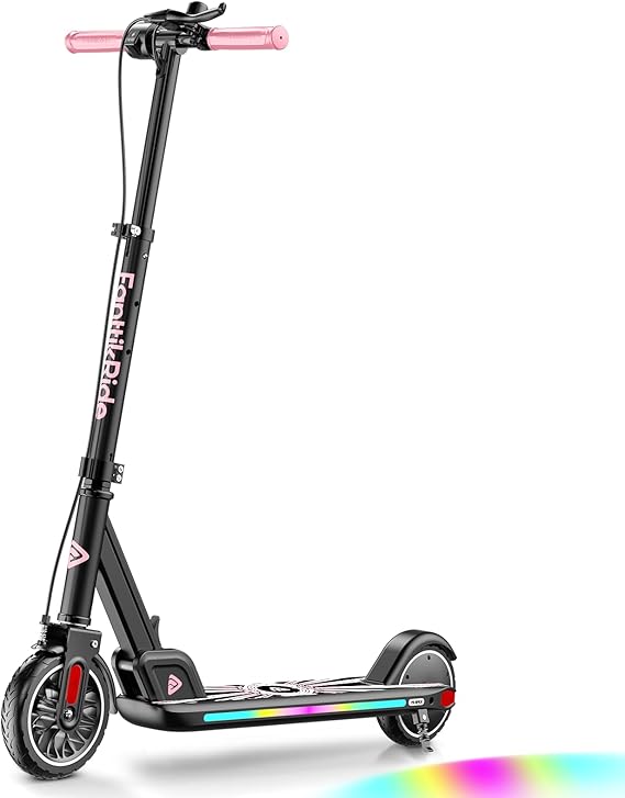 FanttikRide T9 Apex Electric Scooter for Kids 4.3-5.6 ft, 200 W Motor, LED Colorful Lights with Bluetooth Music Speaker, 7/10/12 MPH Digital Display, Adjustable Height, Foldable, Up to 40 mins