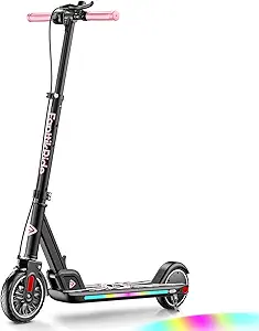 FanttikRide T9 Apex Electric Scooter for Kids 4.3-5.6 ft, 200 W Motor, LED Colorful Lights with Bluetooth Music Speaker, 7/10/12 MPH Digital Display, Adjustable Height, Foldable, Up to 40 mins