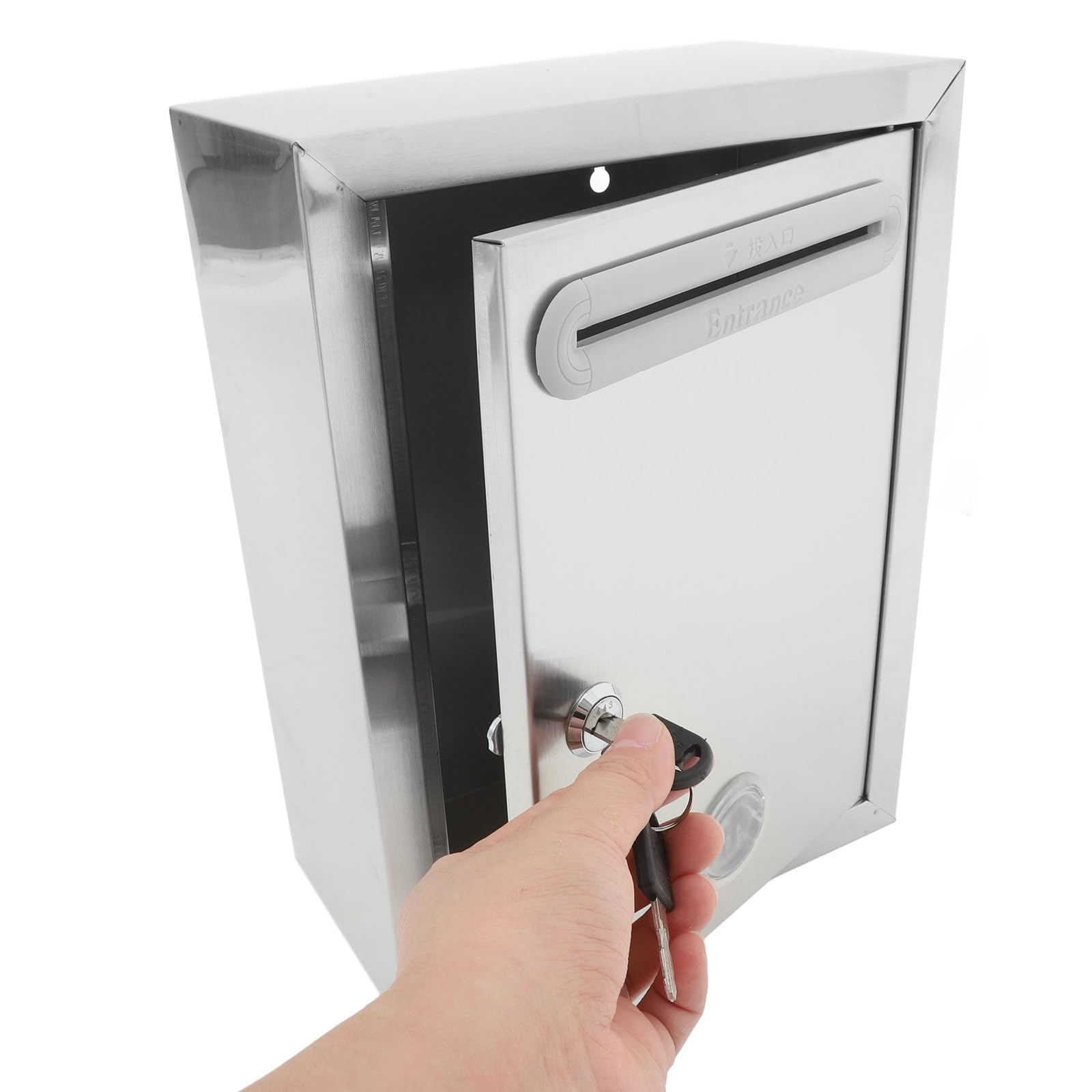 TOYANDONA Buzón de Sugerencias Caja Segura de Acero Inoxidable Cerradura y Montaje en Pared para Cartas y Donaciones en Espacios Públicos y Aulas