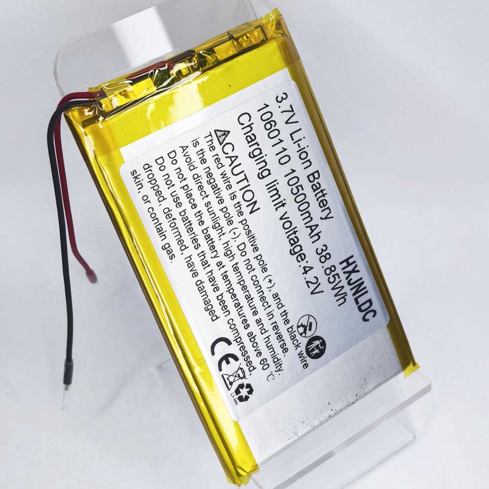 DC 3,7v 10500mah 1060110 Batterie au Lithium polymère Rechargeable pour DIY 3.7-5v Produits électroniques avec 2 Fils intégrés de Remplacement de la Batterie et de la lumière LED