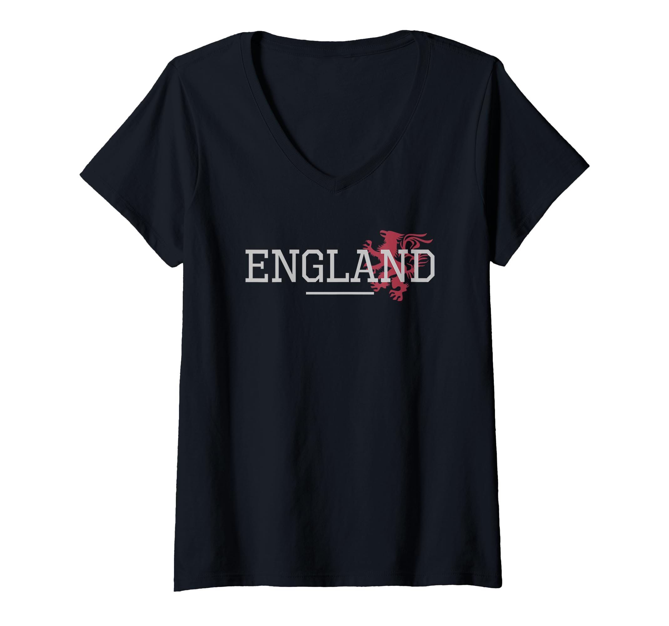 Womens England Liverpool Football Club V-Neck T-Shirt, Black