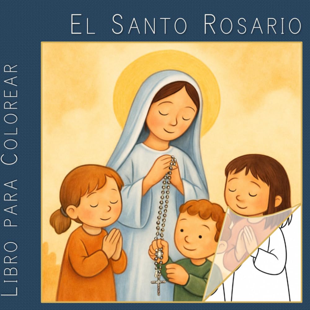 El Santo Rosario: libro para colorear