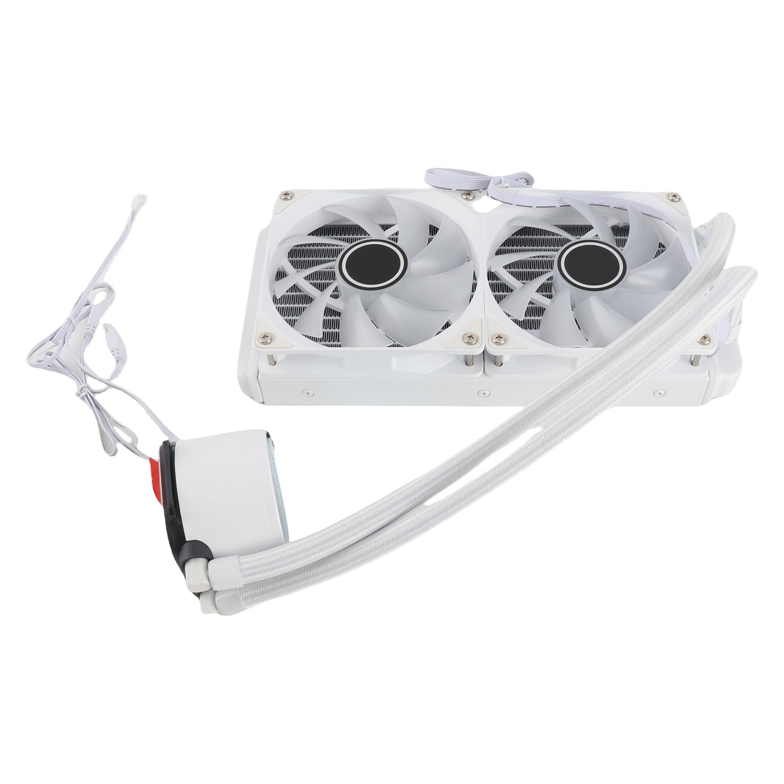 Enfriador de CPU, Control PWM Evita Fugas Ventilador de Enfriamiento de CPU Efecto de Luz ARGB Velocidad de Bomba de 2400 RPM para LGA2066 2011 1151 1150 1155 (Blanco)