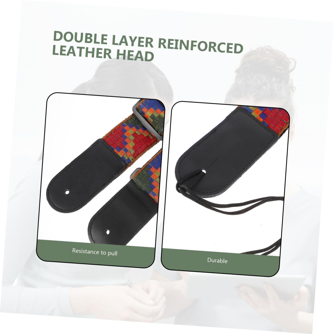 VICASKY 3 correas de guitarra bohemias hechas de material duradero, ajustable y duradero para guitarra y ukelele, diseño de impresión de moda para músicos con estilo