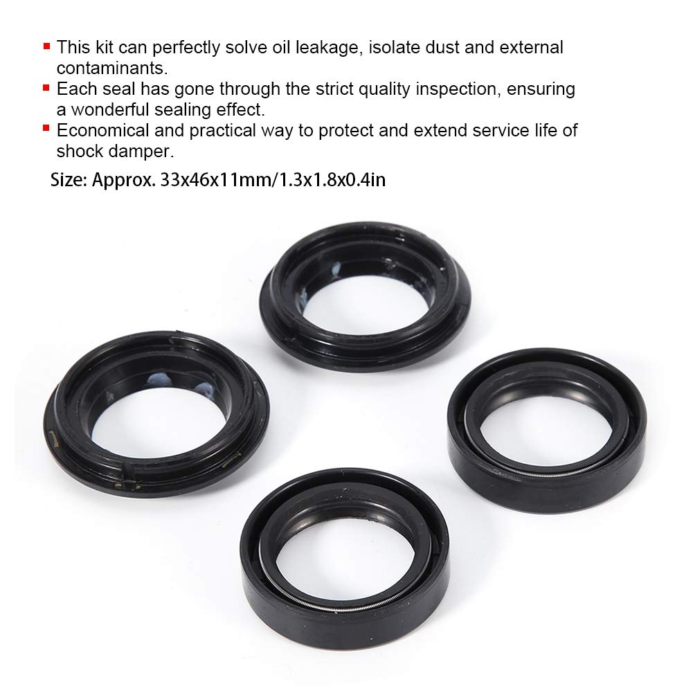 Generic Kit de Repuesto Duradero para Sello de Aceite de Horquilla Delantera, Apto para Motocicletas, 33x46x11mm, Incluye Sellos a Prueba de Polvo