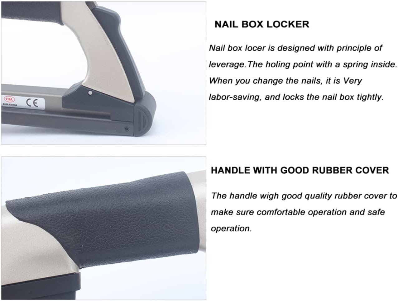 Pneumatic Crown Fine Wire Stapler for Staples Low Noise with 12.8mm Width 6-16mm Length