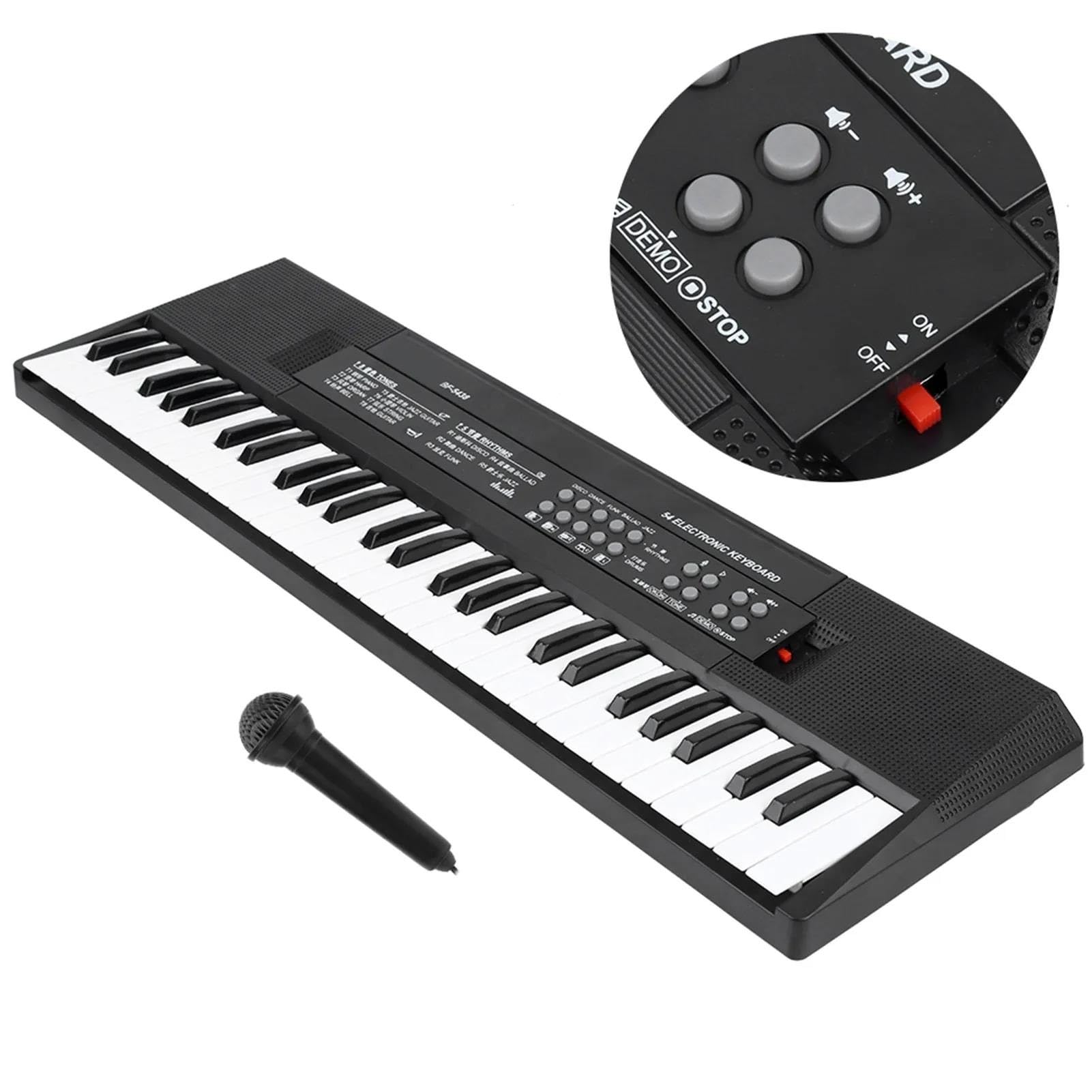 Elektroniczny Instrument Fortepianowy Elektroniczny Mikrofon Organowy I Funkcja Nagrywania Klawiatura Fortepianowa 54 Klawiszy Profesjonalna