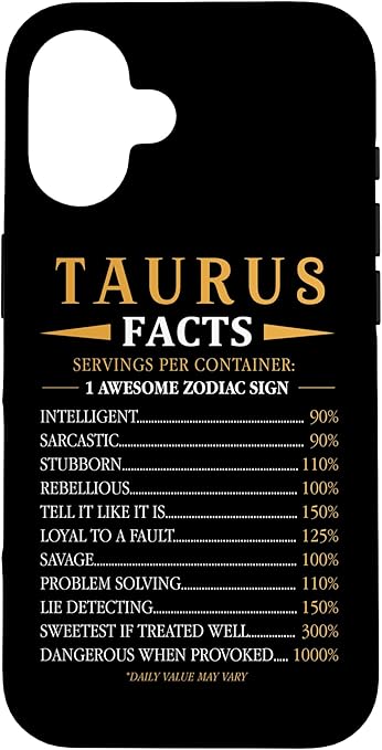 Taurus Facts Astrology Zodiac Sign Horoscope Case for iPhone 16