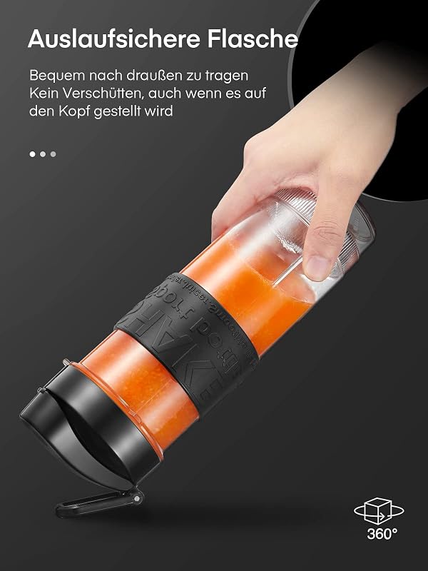 HOUSNAT 500W Smoothie Maker Kávéőrlő Blender 2 Sportpalackkal BPA-mentes