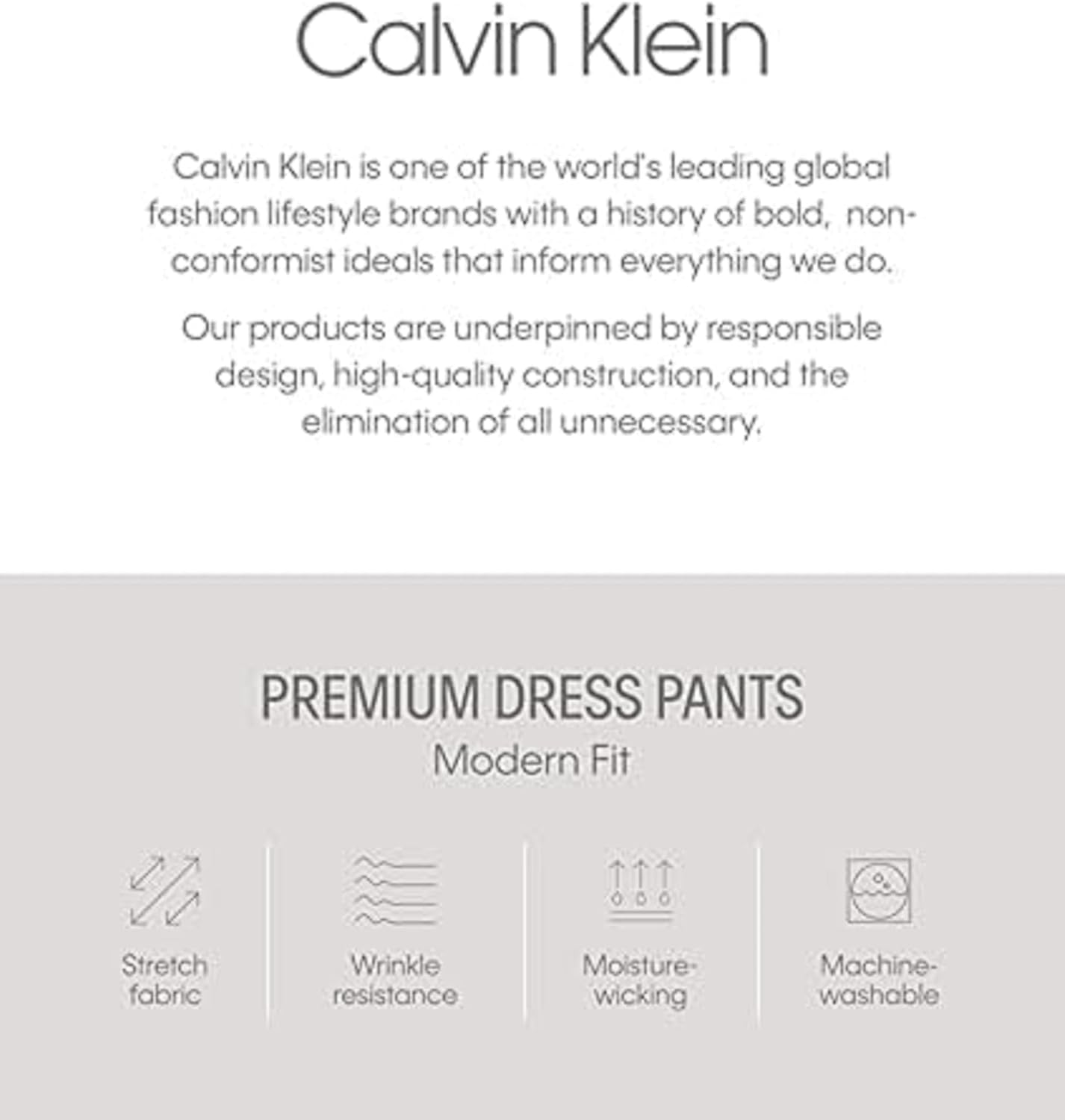 Calvin Klein Slim Fit Suit Separate Pants, Charcoal, 44W x 30L