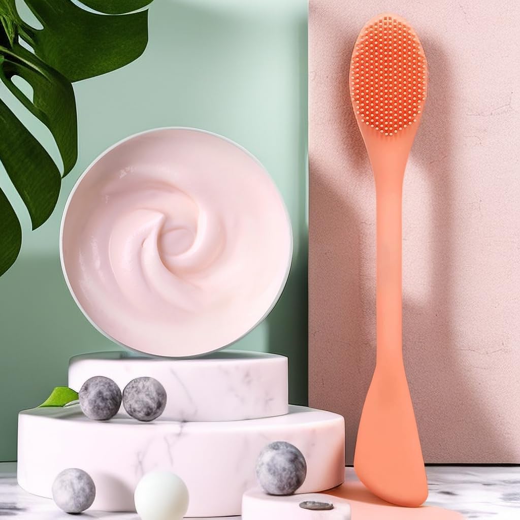 Pack of 2 Kedar Silicone Face Mask Brush Flexible Facial Mud Mask Applicator Brush Face Mask Spatula Hairless Moisturizers Applicator Tools for Mud,Clay,Body Lotions,Charcoal Mixed Mask 4
