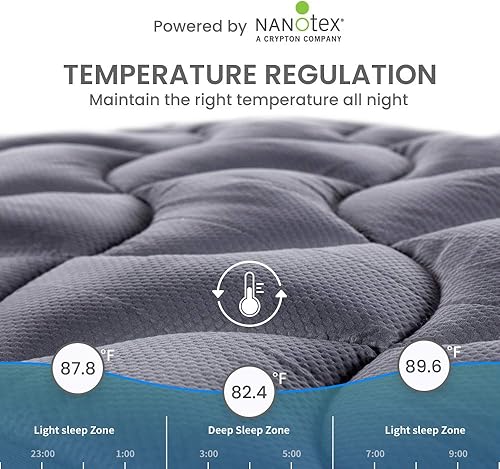 Miniatura 5 de SLEEP ZONE Cubrecolchón refrescante Plus Hotel Collection Almohadas de cama (juego de 2) y juegos de edredón clásicos de poney, tamaño Queen