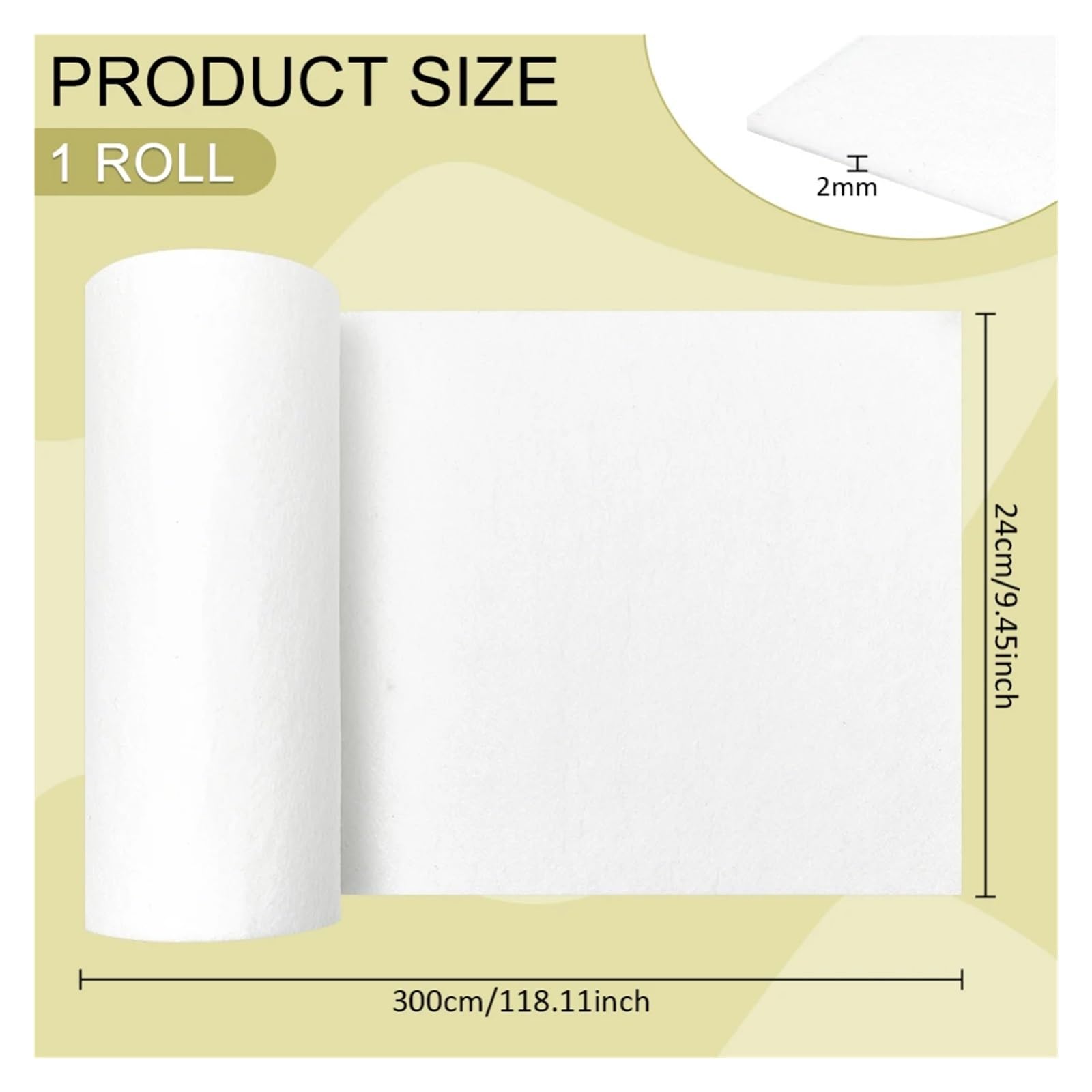 Bastelfilz Filz Filzstoffrolle, 118 x 9,4 Zoll (ca. 300 24 cm), Dunkelgrau, Bastelbedarf for Tischsets, DIY-Projekte, Nähen und Patchwork, 2 mm für DIY Handwerk(Color4)