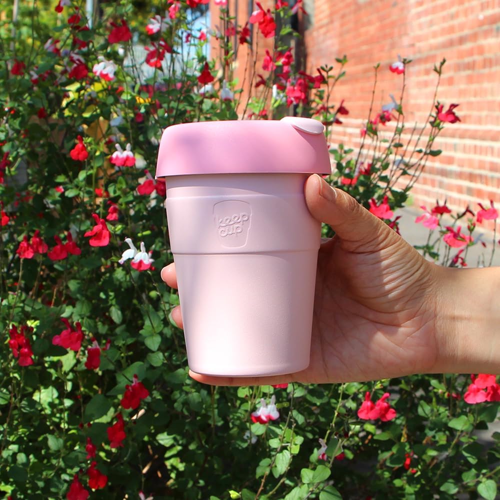 KeepCup Thermal - Vacuum Insulated Stainless Steel, Reusable Coffee Cup with Splashproof Sipper Lid, Medium 12oz/340ml - Rose Pink - Image 2