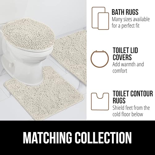 Vista 143 de Gorilla Grip - Tapete de baño de 30” x 20”, de felpilla gruesa, suave y absorbente, secado rápido, de microfibra, con reverso de caucho, para piso