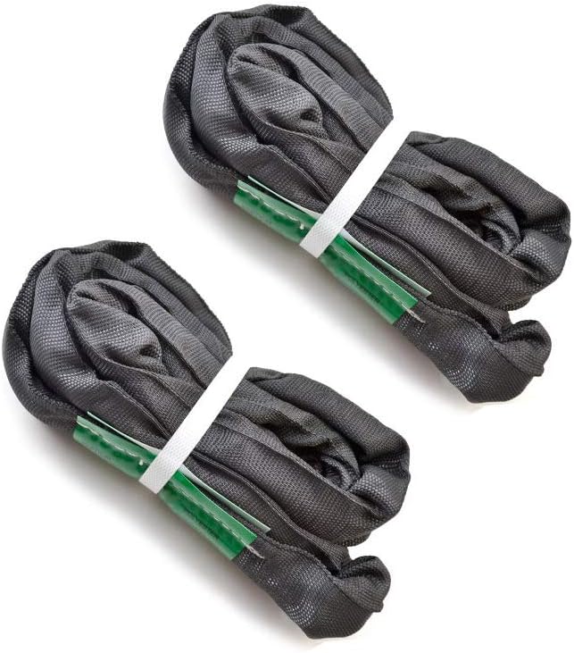 Black Spanset Round Slings 2-Pack 5300lb for Aerial Hoop Rigging polyeste sling for Yoga Hammock Aerial Silks Wrap Over Tree Limbs or Beams