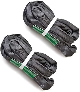 Runner Deer Black Spanset Round Slings 2-Pack for Aerial Hoop Rigging Safety Rated Nylon Sling for Yoga Hammock Aerial Silks Wrap Over Tree Limbs or Beams