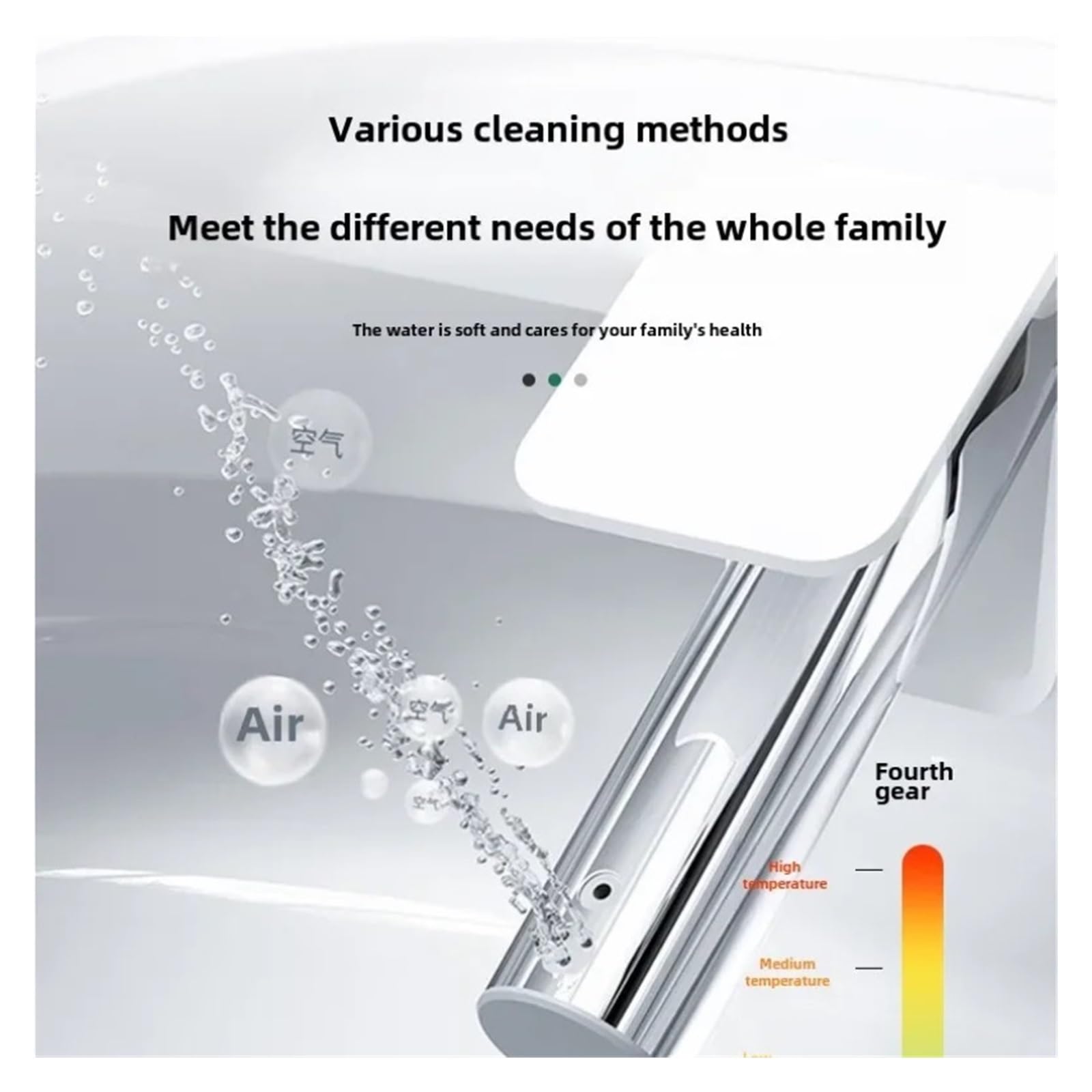 Tapa De Asiento Inodoro Inteligente, Bidé Con Control Remoto Secador Instantáneo Agua Caliente, Protección Antiescaldaduras Y Fugas, Ahorro Energía Resistente Y CóModo(480mm)