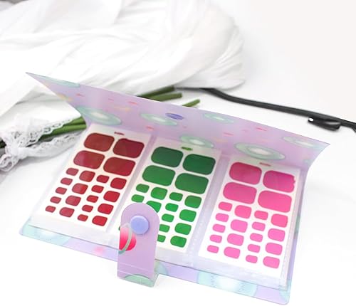 Miniatura 3 de DANNEASY Álbum de recolección de 120 ranuras para tiras de esmalte de uñas, envolturas completas para uñas de los pies, carpetas de almacenamiento