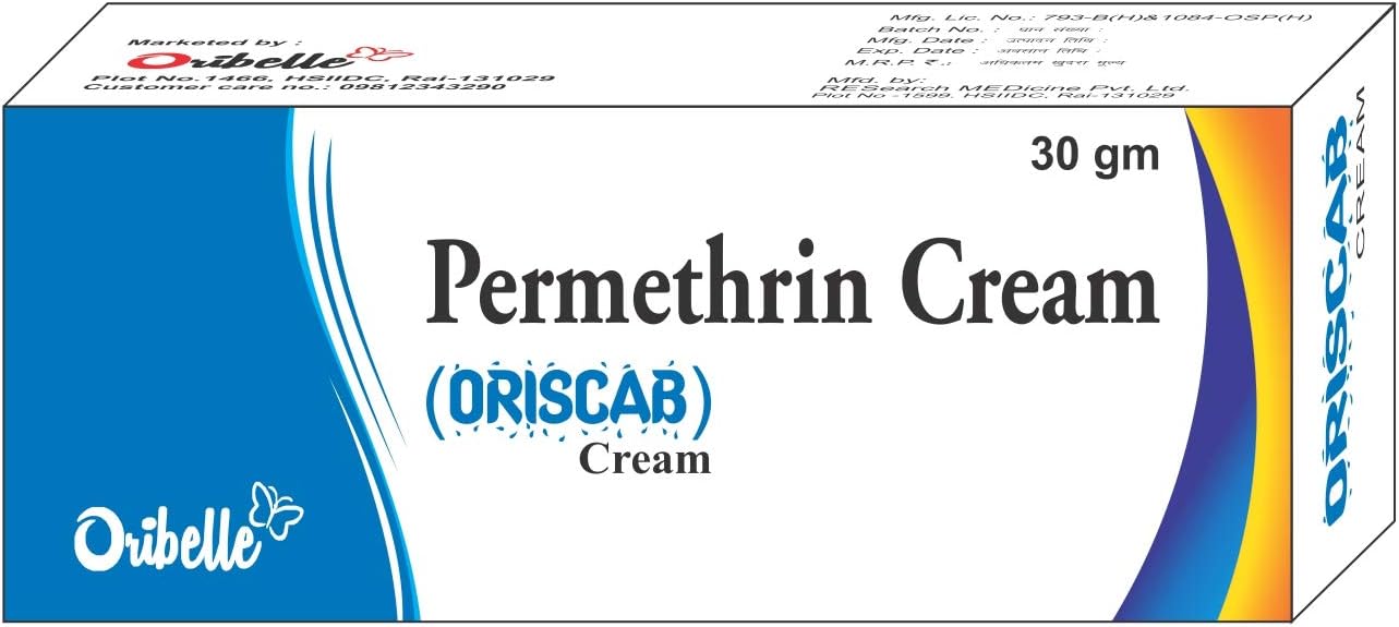 oribelle cosmetics Anti Lice Permethrin Anti-Tick, Eliminates Head Lice Infestations Cream, 30 gm with Shampoo
