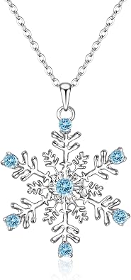 EVER FAITH Austrain Crystal Daily Winter Snowflake Flower Necklace Chain for Women Clear