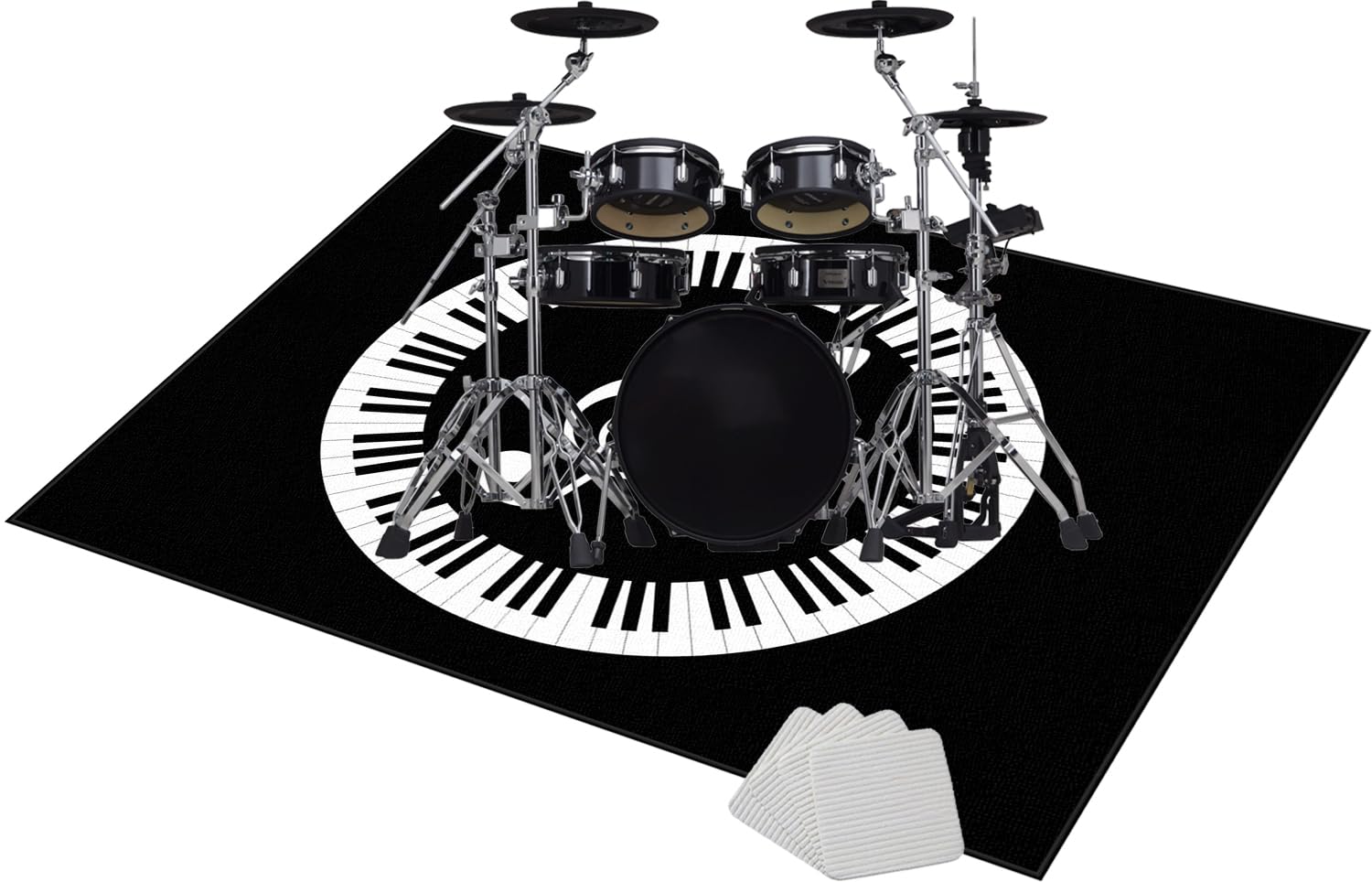 160 x 150 cm Maty na baterie antywibracyjne, mata na baterie elektroniczne, antypoślizgowa mata bębna, dźwiękoszczelna mata do bębna i innych instrumentów muzycznych