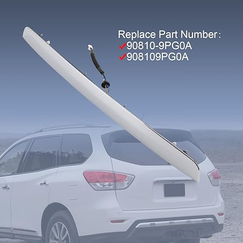 Miniatura 3 de Manija trasera para portón trasero, acabado cromado, montaje de manija abierta exterior compatible con Nissan Pathfinder 2013-2019 Reemplazo #