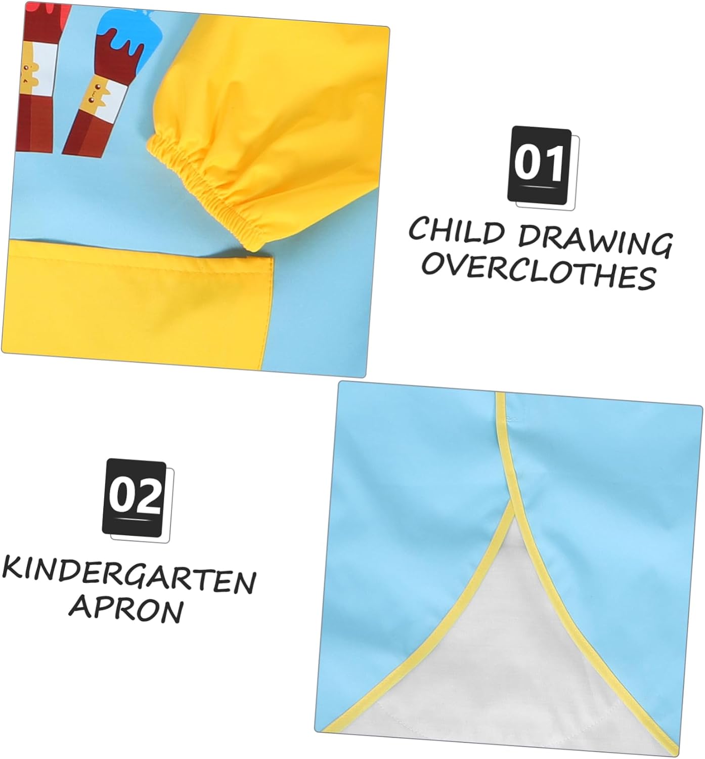 Abaodam Kids Waterproof Painting Smocks for Toddlers Long Sleeve Art Aprons with Adjustable Fastener for Art Classes and Creative Play
